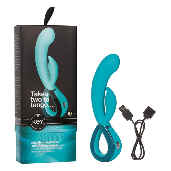 Adult Product 18+ - Key by Jopen Leia Designer Dual Motor Massager - Robin Egg Blue - California Exotics - Special Offers - KS Store