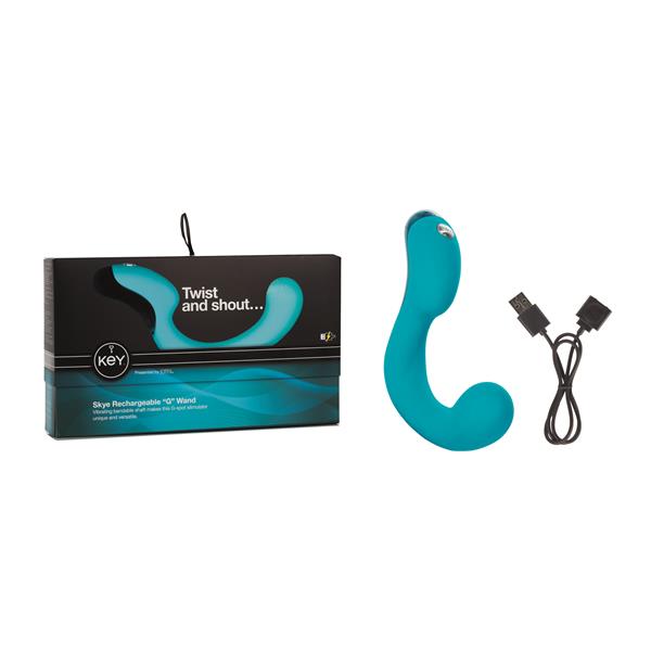 Adult Product 18+ - Key by Jopen Skye Rechargeable Ergonomic 'G' Wand - Robin Egg Blue - California Exotics - Special Offers - KS Store
