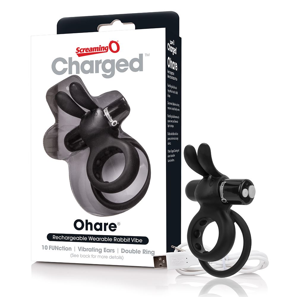 Adult Product 18+ - Screaming O Charged Ohare Vibrating Cock Ring - Black - Screaming O - Screaming O - KS Store