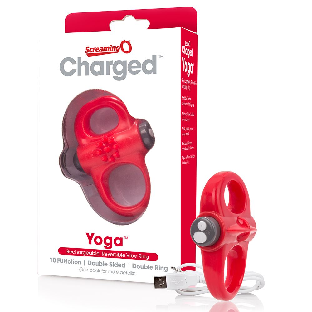 Adult Product 18+ - Screaming O Charged Yoga Vibrating Cock Ring - Red - Screaming O - Screaming O - KS Store