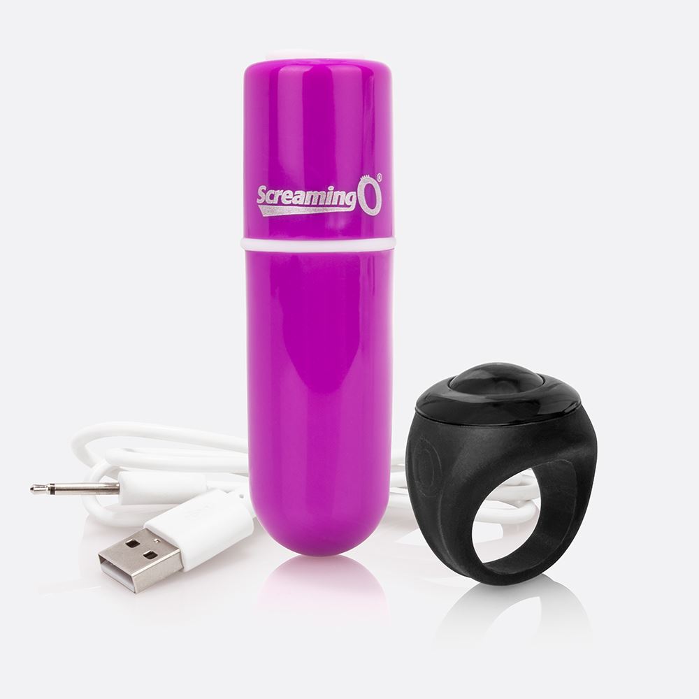 Adult Product 18+ - Screaming O Charged Vooom Remote Control Bullet - Purple - Screaming O - Screaming O - KS Store