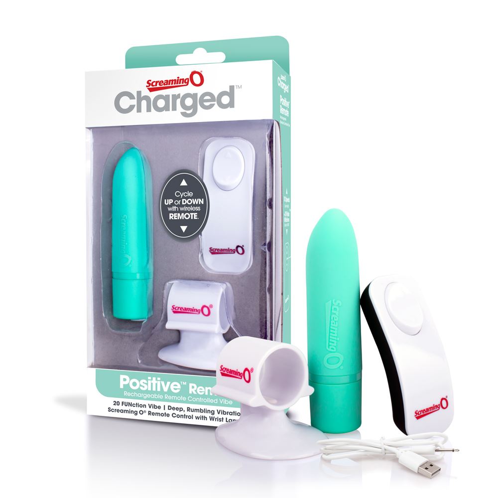 Adult Product 18+ - Screaming O Charged Positive Remote Control - Kiwi - Screaming O - Screaming O - KS Store