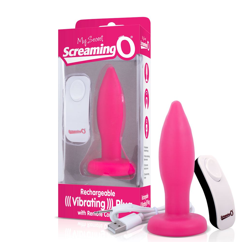 Adult Product 18+ - My Secret Screaming O Rechargeable Remote Control Vibrating Plug - Pink - Screaming O - Screaming O - KS Store