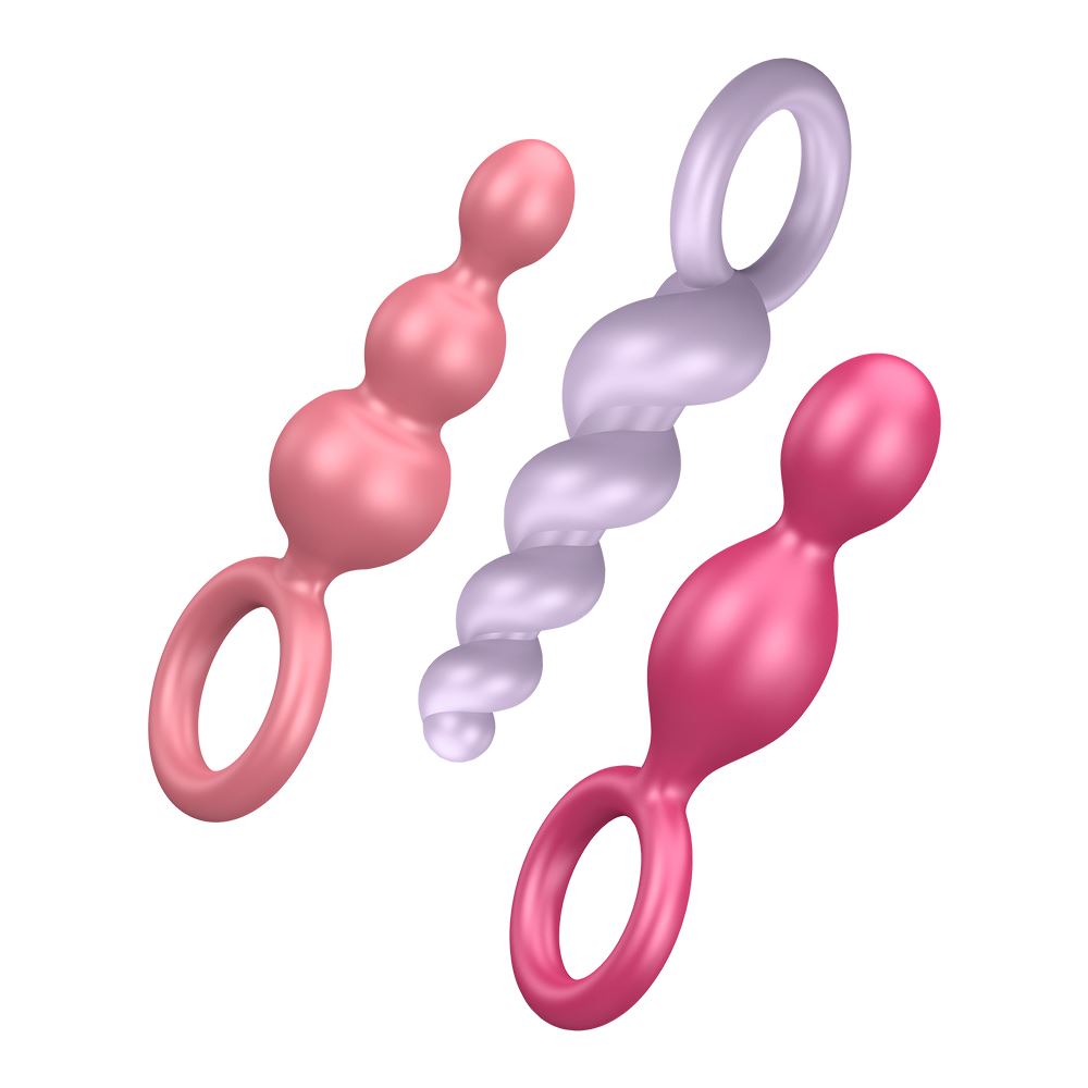 Adult Product 18+ - Satisfyer Plugs - Coloured (Pink Purple & Red) (Booty Call - Coloured set of 3) - Satisfyer - Toys - KS Store