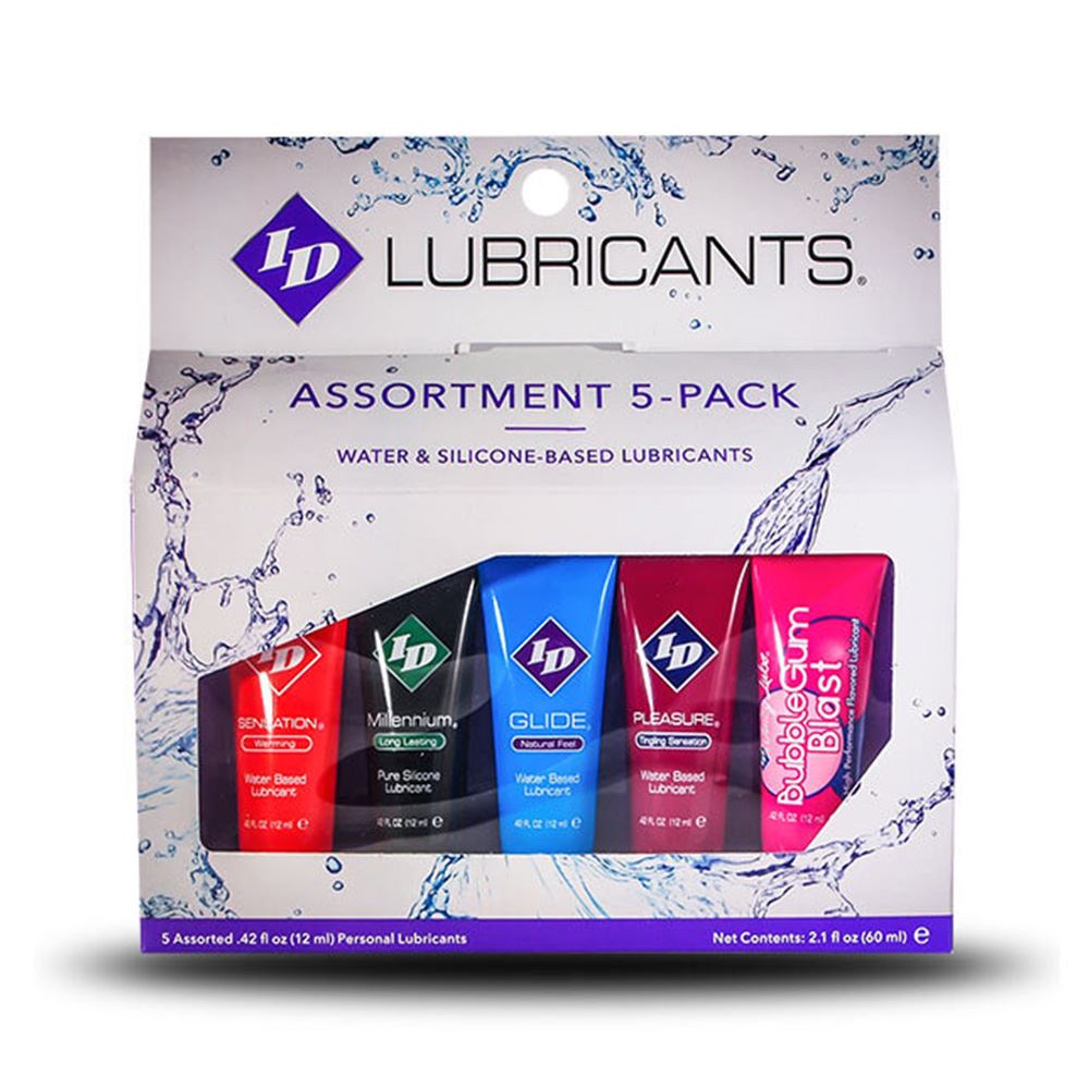 Adult Product 18+ - ID Sampler 5pc Tube 12ml Assorted Pack - Sample - Warming & Tingling Lubes - KS Store