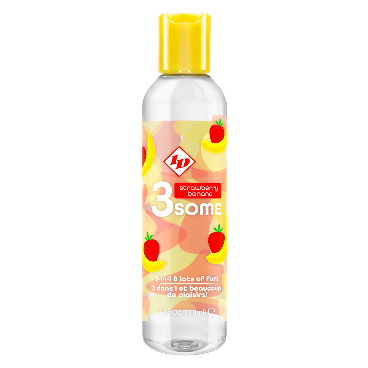 Adult Product 18+ - ID 3some 4 fl oz Strawberry Banana Bottle - ID Lubricant - Lubricants - KS Store