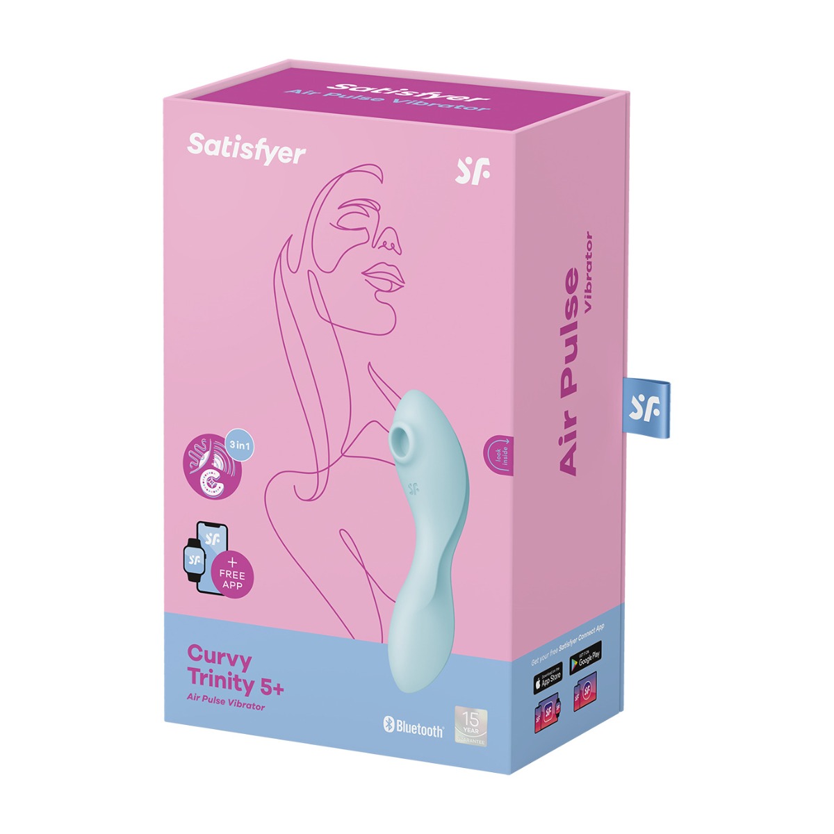 Adult Product 18+ - Satisfyer Curvy Trinity 5+ - Blue - Satisfyer - Toys - KS Store