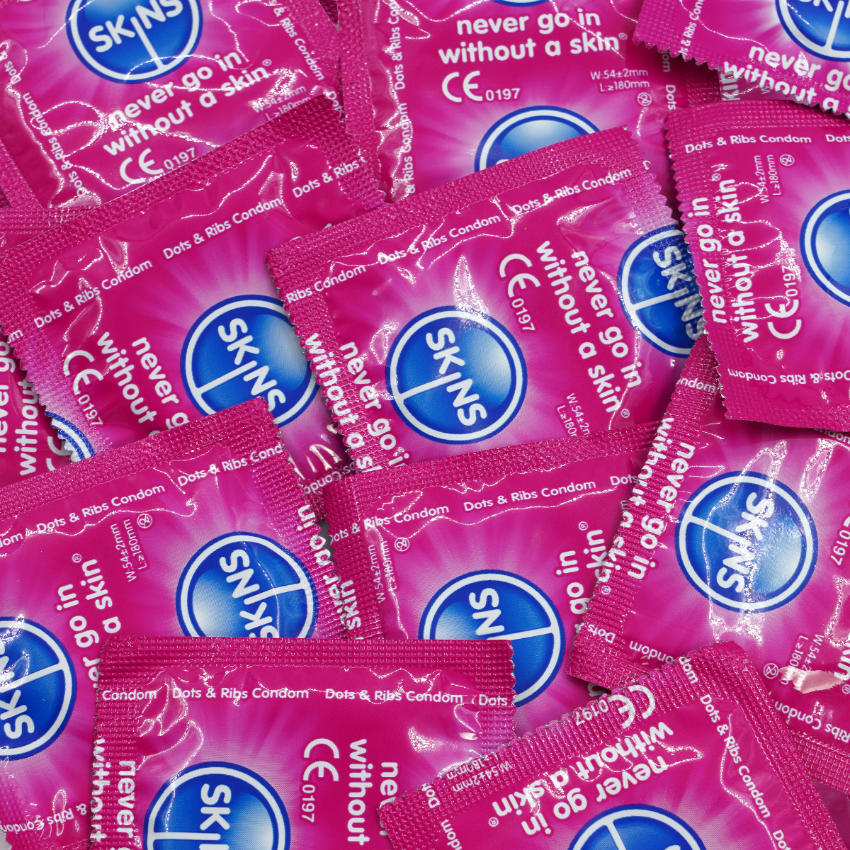 Adult Product 18+ - Skins Condoms Dots & Ribs FOIL (BAG 500) - Skins - Skins Condoms - KS Store