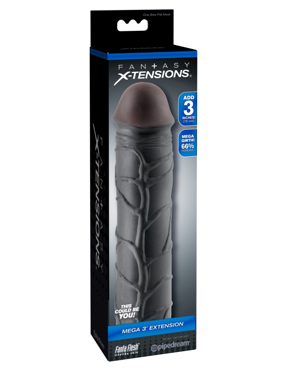 Adult Product 18+ - Pipedream - Fantasy X-tensions - Mega 3" Extension - Black - Pipedream - Fantasy X-Tensions - KS Store