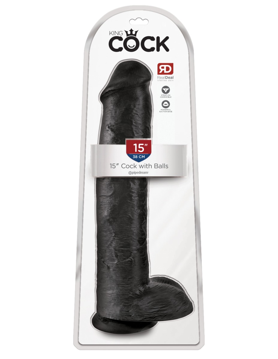 Adult Product 18+ - Pipedream - King Cock - 15" Cock with Balls - Black - Pipedream - Pipedream - KS Store