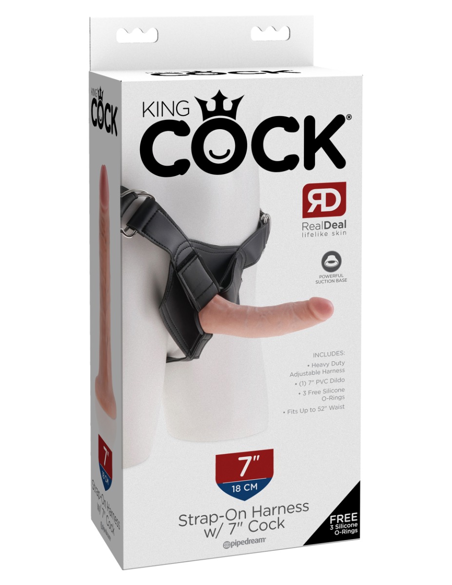 Adult Product 18+ - Pipedream - King Cock - Strap on Harness with 7" Cock - Light - Pipedream - Pipedream - KS Store