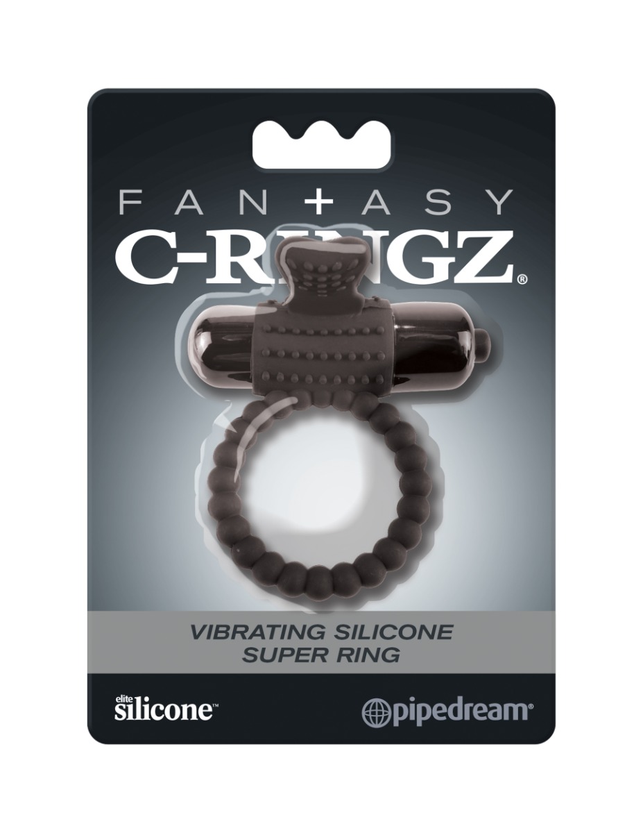 Adult Product 18+ - Pipedream - Fantasy C-Ringz - Vibrating Silicone Super Ring - Black - Pipedream - Fantasy C-Ringz - KS Store