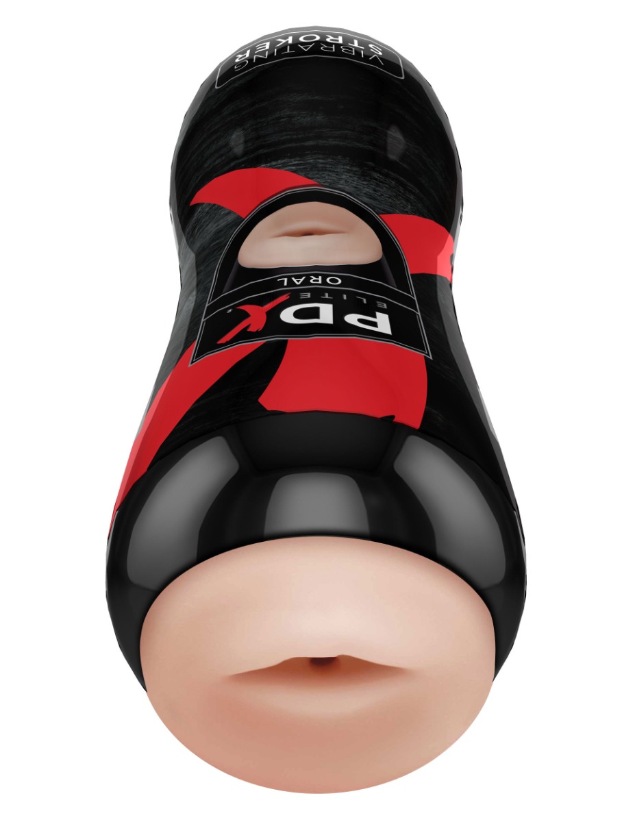 Adult Product 18+ - Pipedream - PDX Elite - Vibrating Oral Stroker - Light/Black - Pipedream - PDX Elite - KS Store