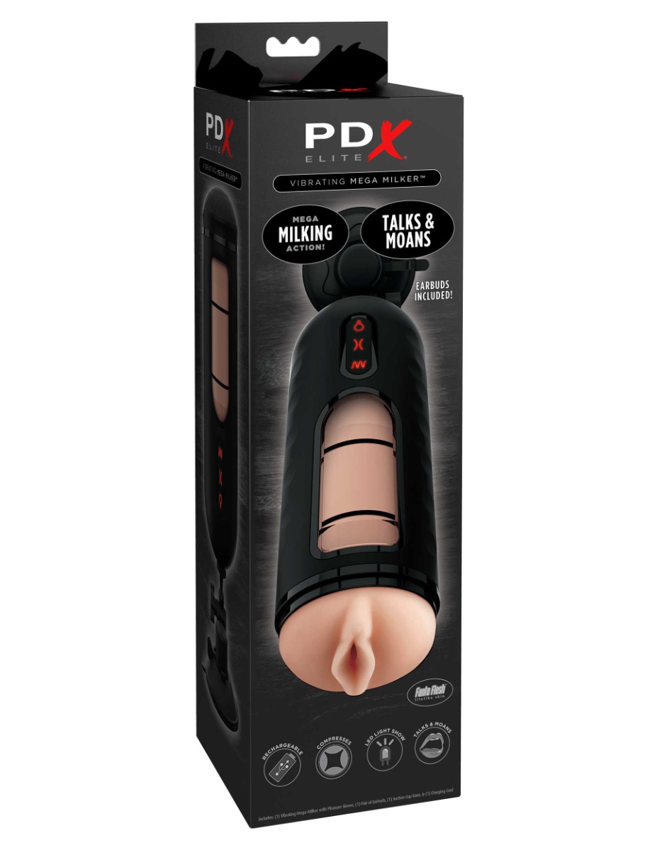 Adult Product 18+ - Pipedream - PDX Elite - Vibrating Mega Milker - Light/Black - Pipedream - PDX Elite - KS Store