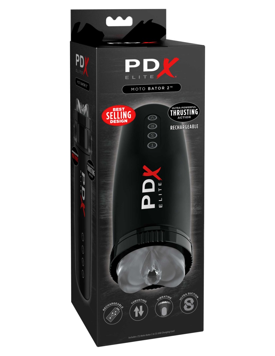 Adult Product 18+ - Pipedream - PDX Elite - Motorbator 2 - Clear/Black - Pipedream - PDX Elite - KS Store