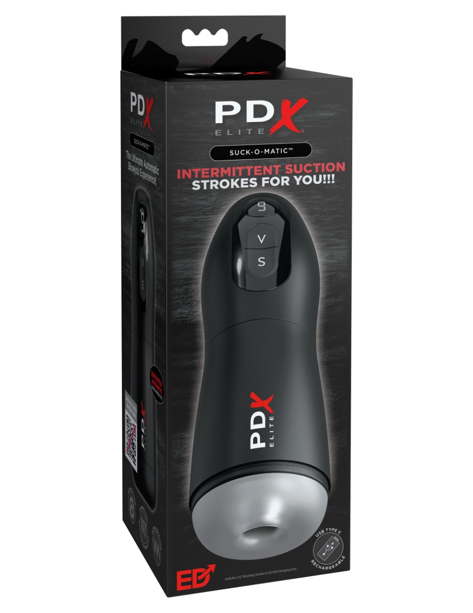 Adult Product 18+ - Pipedream - PDX Elite - Suck-O-Matic - Frosted/Black - Pipedream - PDX Elite - KS Store