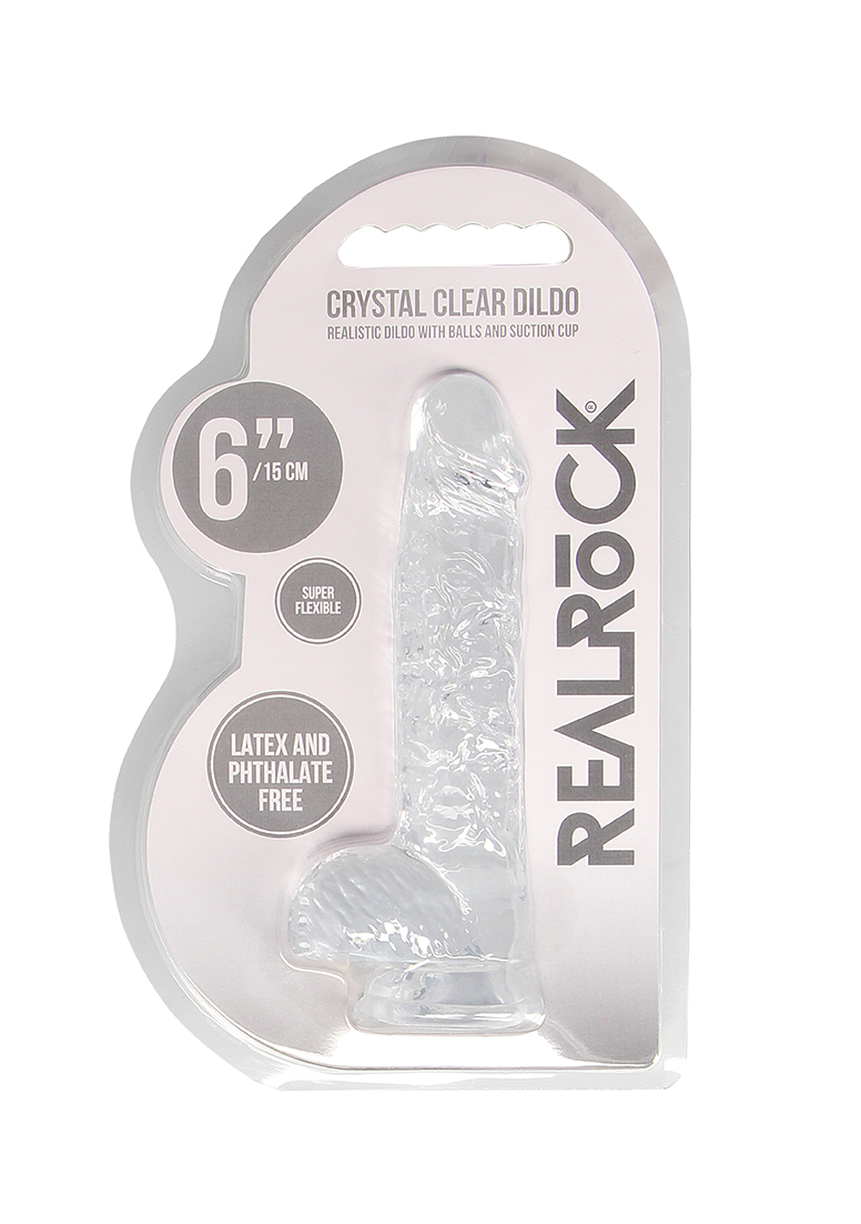 Adult Product 18+ - Real Rock Crystal Clear 6" Realistic Dildo With Balls (Transparent) - Real Rock - Real Rock - KS Store