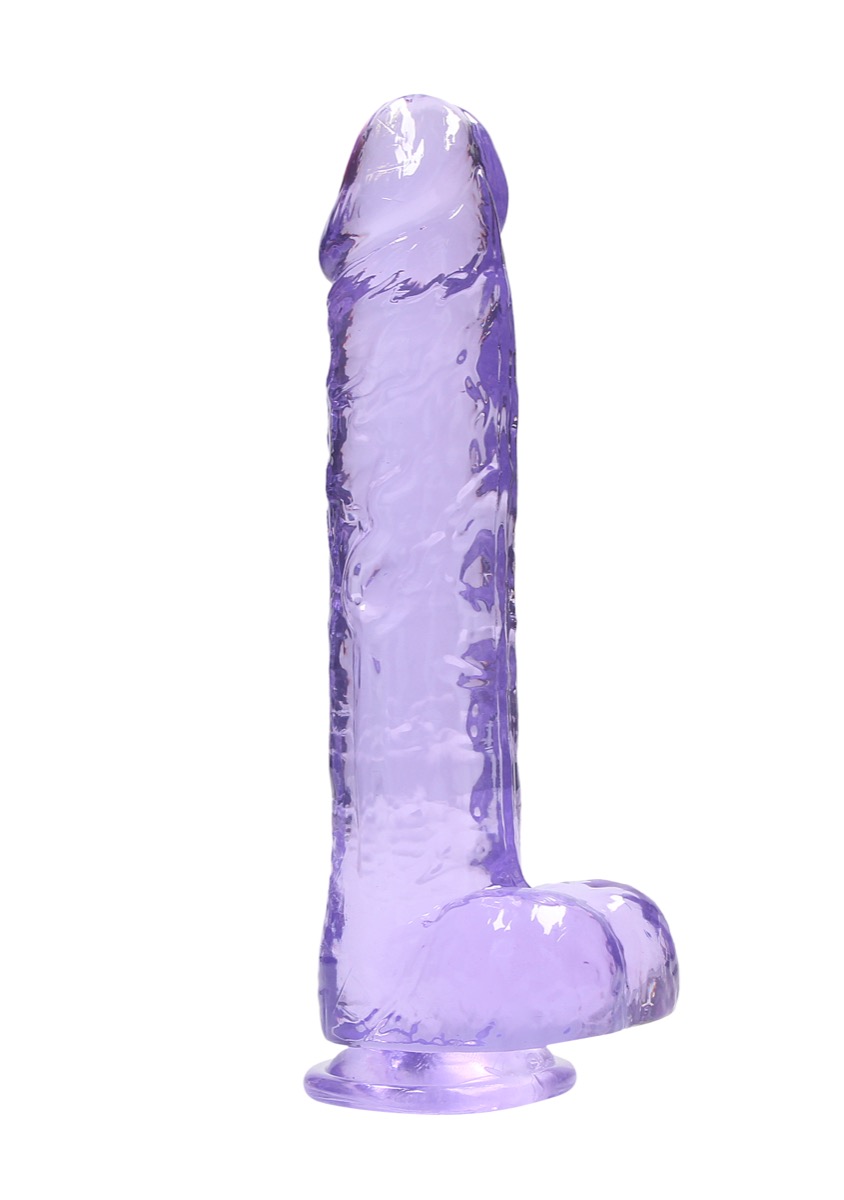 Adult Product 18+ - Real Rock Crystal Clear 9" Realistic Dildo With Balls (Purple) - Real Rock - Real Rock - KS Store