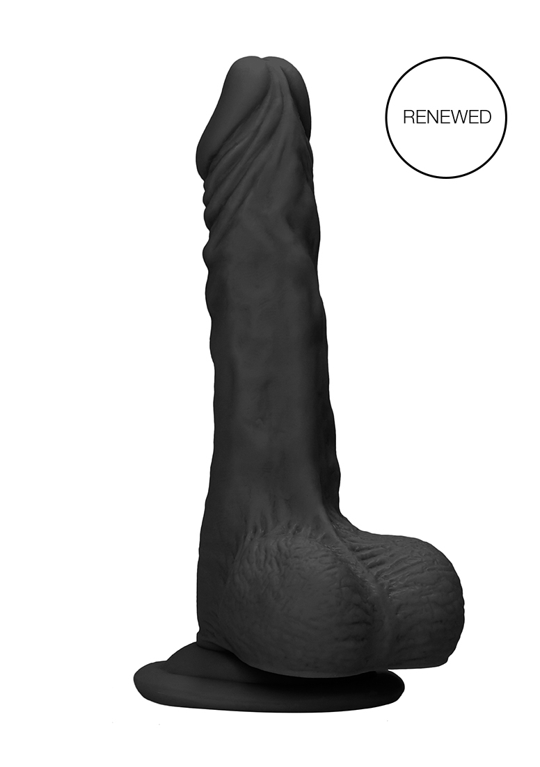 Adult Product 18+ - Real Rock - Dong W Testicles 7 inches - Black - Real Rock - Real Rock - KS Store