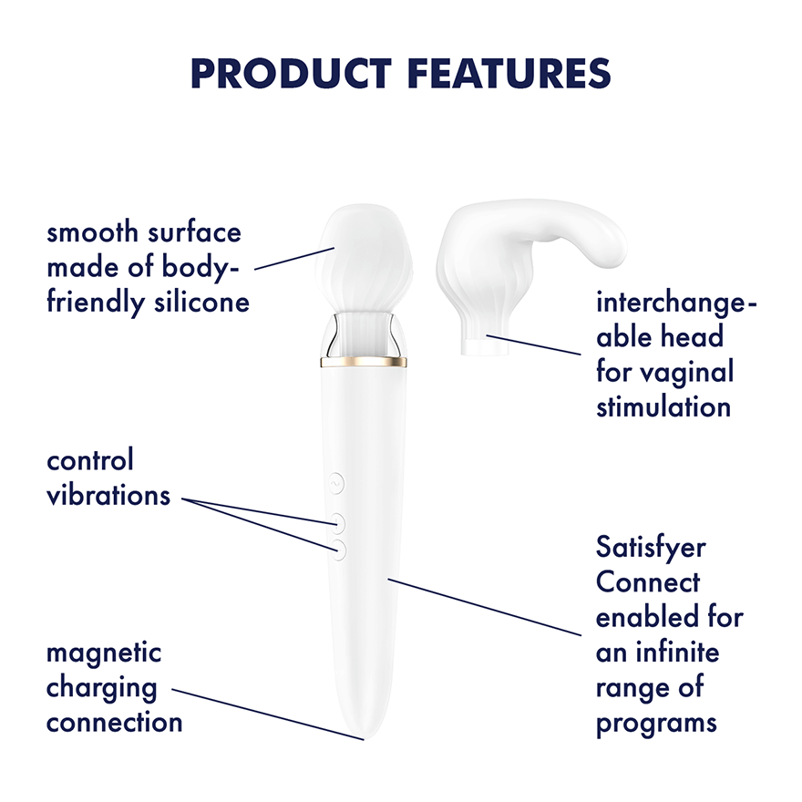 Adult Product 18+ - Satisfyer Double Wand-er white incl. Bluetooth and App - Satisfyer - Toys - KS Store