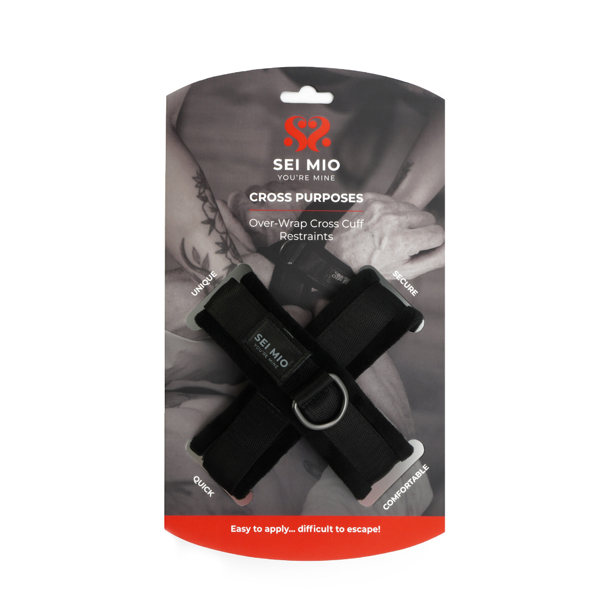 Adult Product 18+ - SEI MIO - Cross Purposes - Over-Wrap Cross Cuff Restraints - Sei Mio - Sei Mio - KS Store