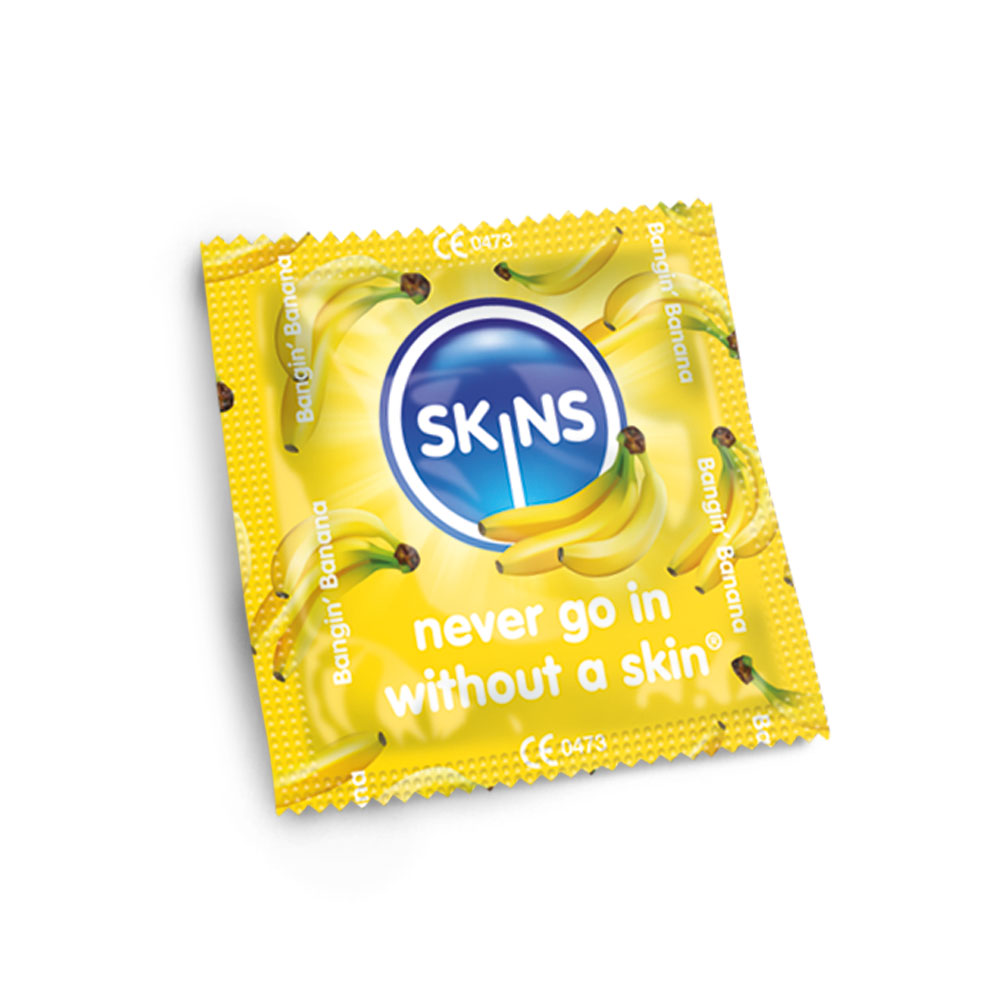 Adult Product 18+ - Skins Condoms Banana Flavour FOIL (BAG 500) - Skins - Skins Condoms - KS Store
