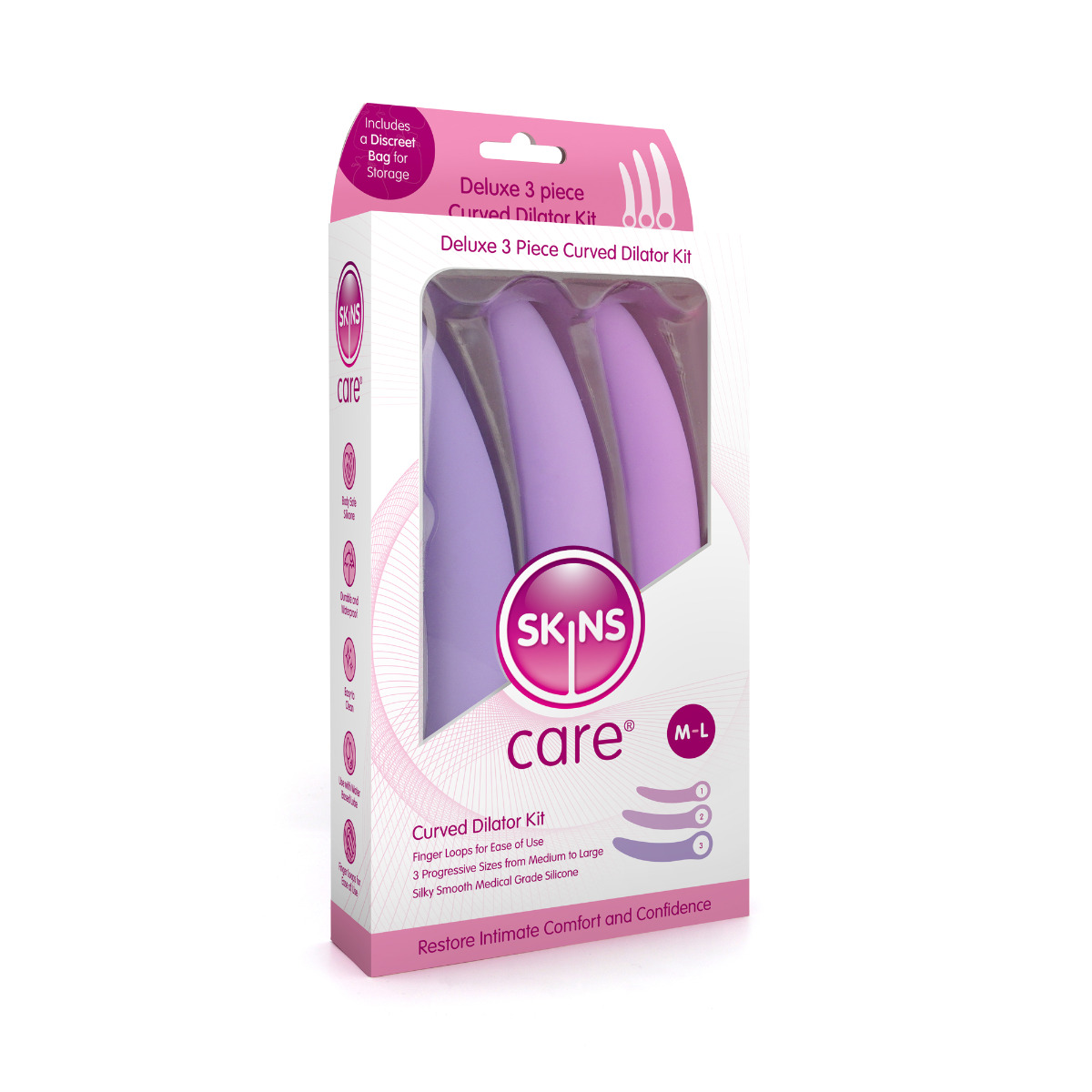 Adult Product 18+ - Skins Care - Curved Dilators - 3pc Set (Medium - Large) - Skins - Skins Care - KS Store