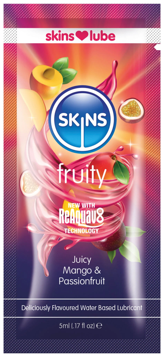 Adult Product 18+ - Skins Mango & Passionfruit Water Based Lubricant - 5ml Foil - Skins - Skins Sexual Health - KS Store