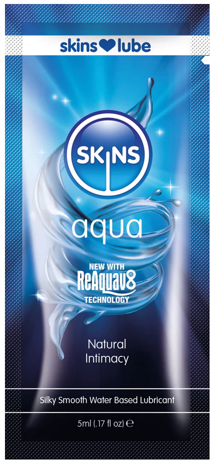 Adult Product 18+ - Skins Aqua Water Based Lubricant - 5ml Foil - Skins - Skins Sexual Health - KS Store
