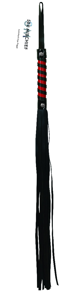 Adult Product 18+ - S&M Red & Black Stripe Flogger - Sex & Mischief - Whips Paddles & Ticklers - KS Store