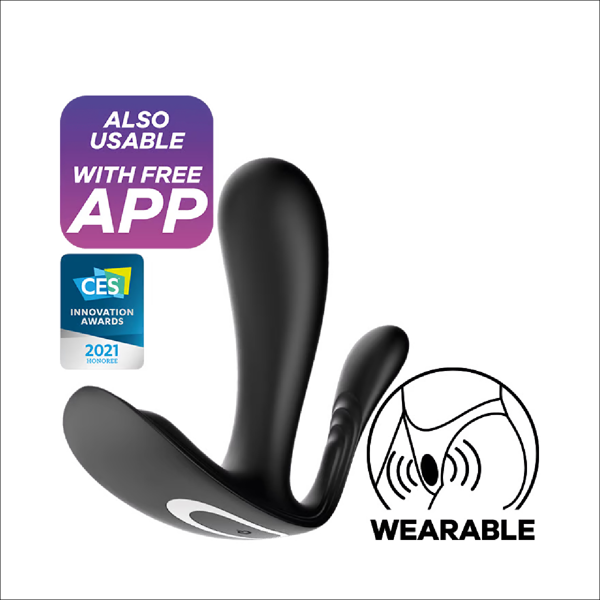 Adult Product 18+ - Satisfyer Top Secret+ App-Controlled Black Wearable Vibrator - Satisfyer - Toys - KS Store