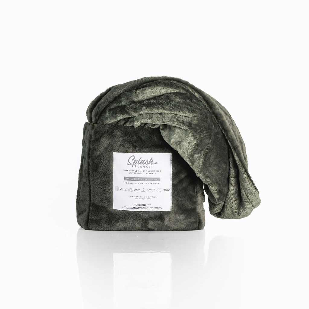 Adult Product 18+ - Splash Blanket - Furlush (NON bonded) - Army - Medium - Splash Blanket - Splash Blanket - KS Store
