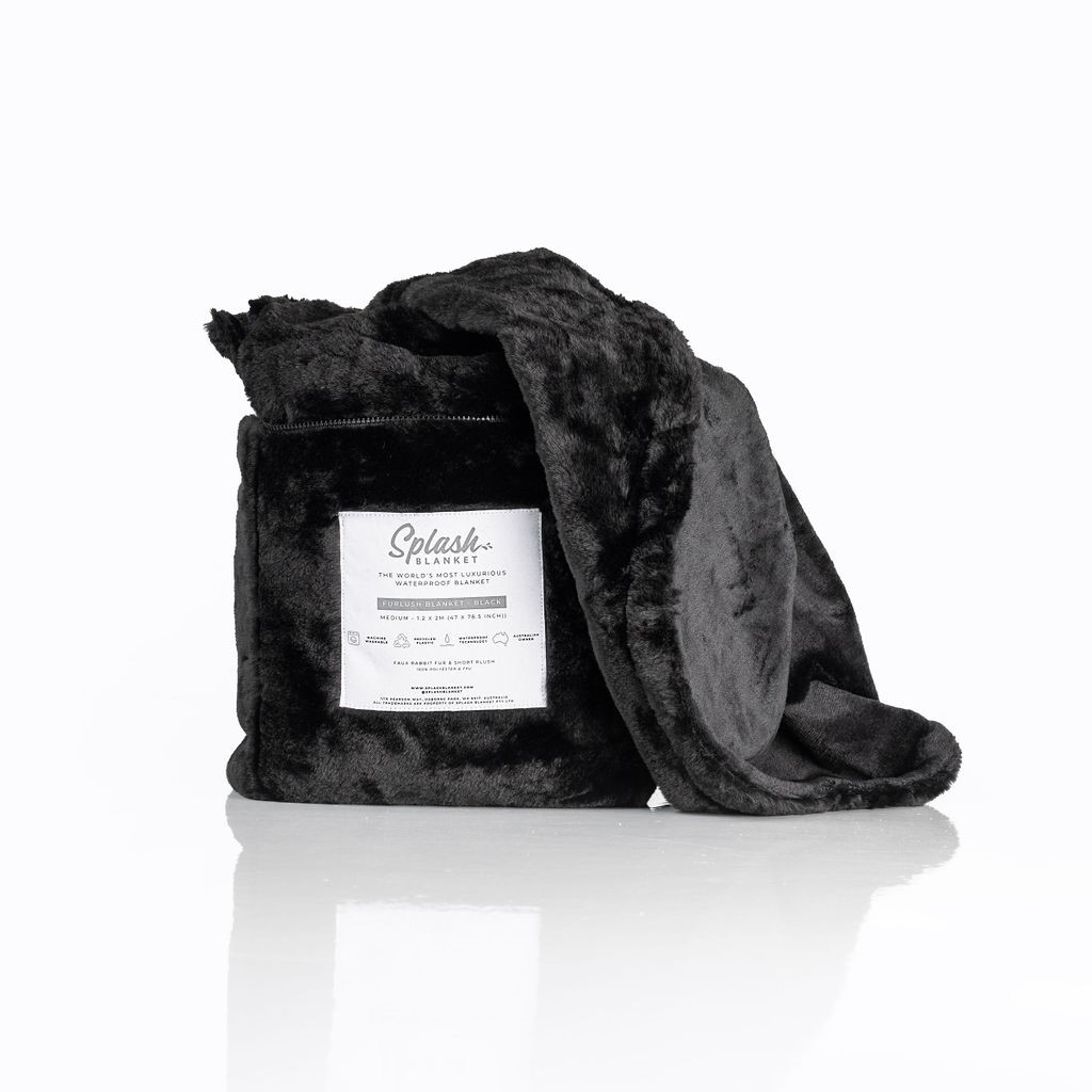 Adult Product 18+ - Splash Blanket - Furlush (NON bonded) - Black on Black - Small - Splash Blanket - Splash Blanket - KS Store