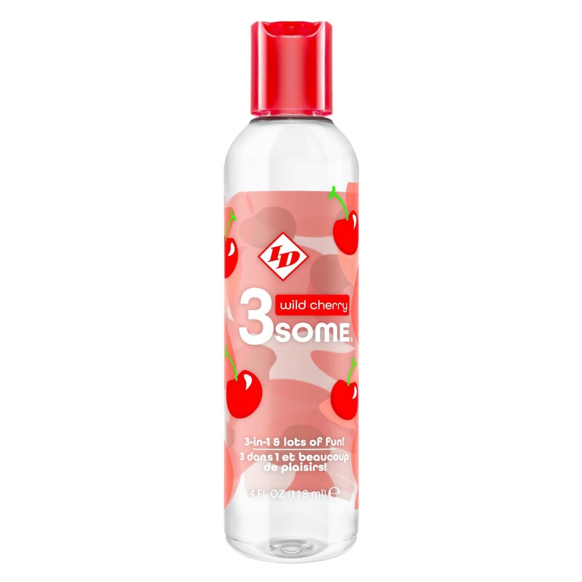 Adult Product 18+ - ID 3some 4 fl oz Wild Cherry Bottle - ID Lubricant - Lubricants - KS Store