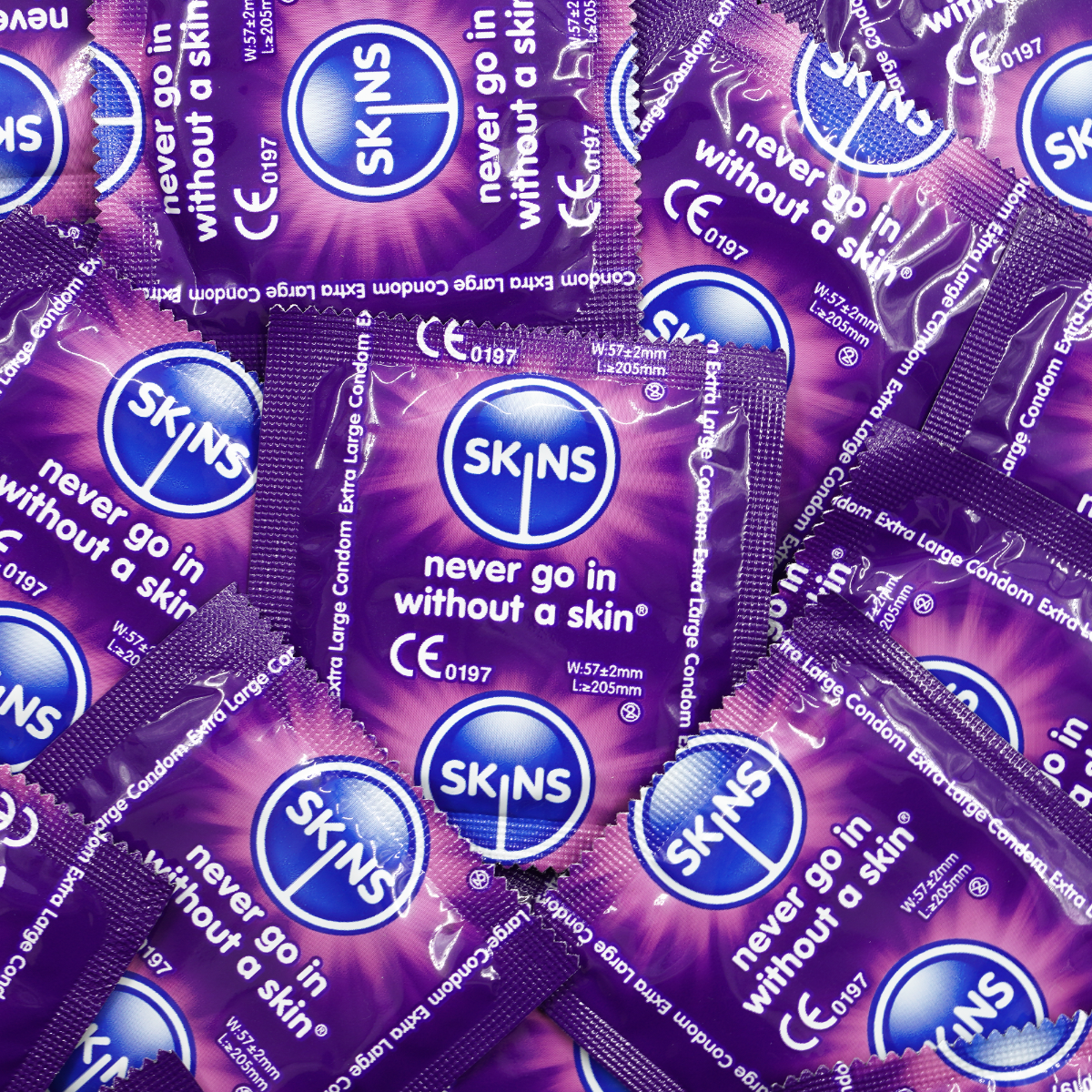 Adult Product 18+ - Skins Condoms Extra Large FOIL (BAG 500) - Skins - Skins Condoms - KS Store