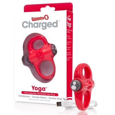 Screaming O Charged Yoga Vibrating Cock Ring - Red