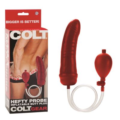 COLT Hefty Probe Inflatable Butt Plug - Red