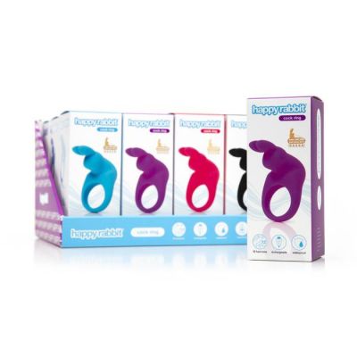 Happy Rabbit Counter Top Box Rechargeable Vibrating Rabbit Cock Rings x 12