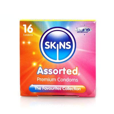 Skins Condoms Assorted Cube 16 Pack - D&R, NAT, UT