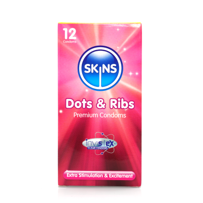 Skins Condoms Dots & Ribs 12 Pack International 1
