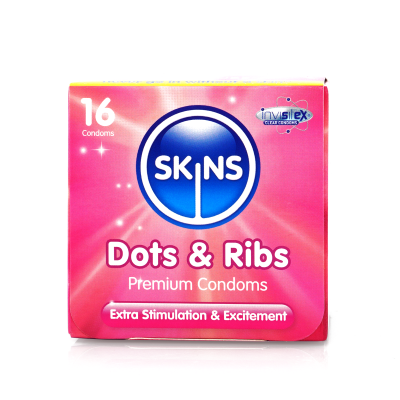 Skins Condoms Dots & Ribs Cube 16 Pack - International 1