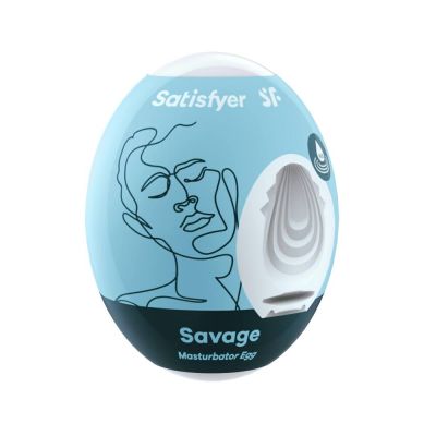 Satisfyer Masturbator Egg Single (Savage) - Light Blue