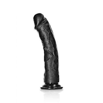 Real Rock - Curved Realistic Dildo with Suction Cup 10 inches - Black