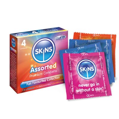 Skins Condoms Assorted 4 Pack - D&R, NAT, UT