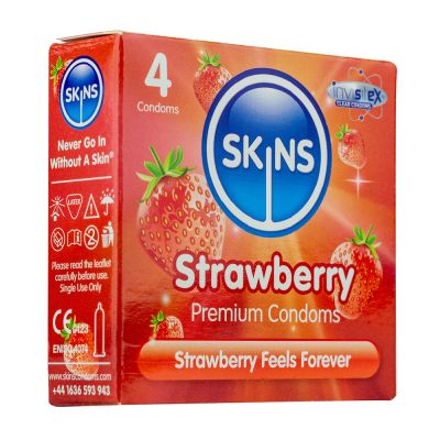 Skins Condoms Strawberry 4 Pack - International 1