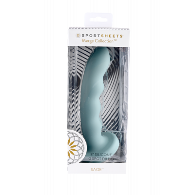 Sportsheets Merge Collection - Sage - 8" Solid Silicone G-Spot Dildo