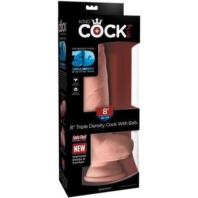 Pipedream - King Cock Plus  - 8" Triple Density Fat Cock with Balls - Light