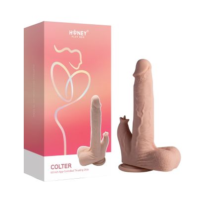 Honey Play Box – Colter – Realistic Thrusting Dildo with Vibrating Licker, 8.5" (App Controlled)