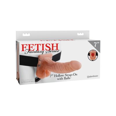 Pipedream - Fetish Fantasy Series - 7" Hollow Strap-On with Balls  - Light/Black