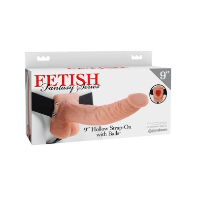 Pipedream - Fetish Fantasy Series - 9" Hollow Strap-On with Balls  - Light/Black